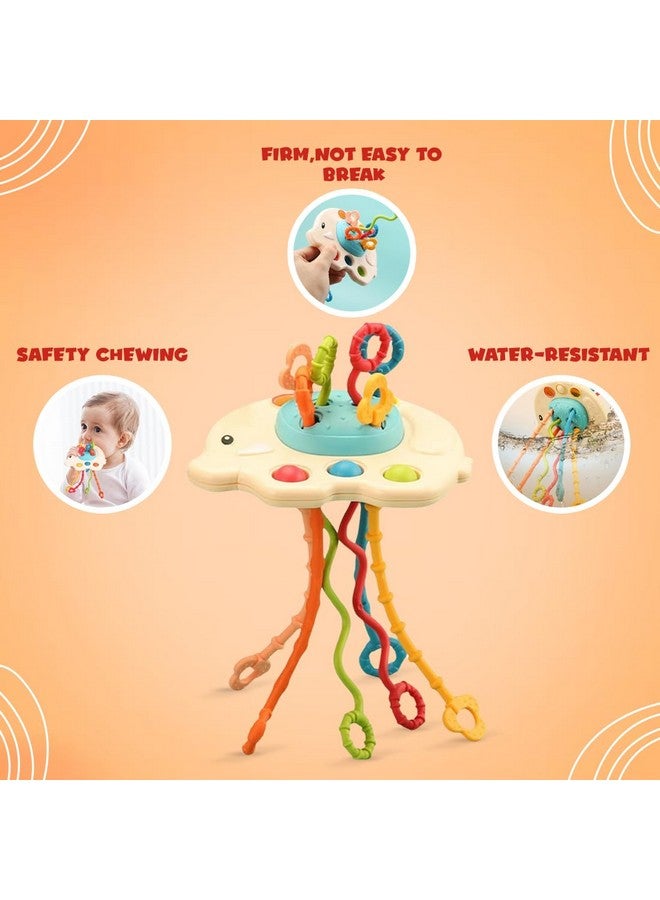 Wembley Montessori Sensory Teething Pull String Toys For 4m +Year Old Travel Toys For Babies, Food Grade Silicone Baby Toys Fine Motor Skills Toddler Activity Toys - Bis Approved, Multicolor - Image 2