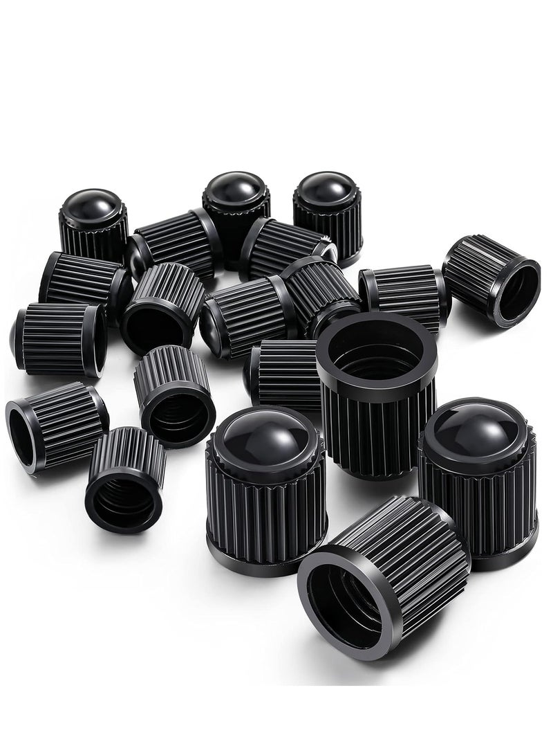 Bukela 20 Pack Tyre Valve Dust Caps for Car, Motorbike, Trucks, Bike, Bicycle (Black)  - Image 1
