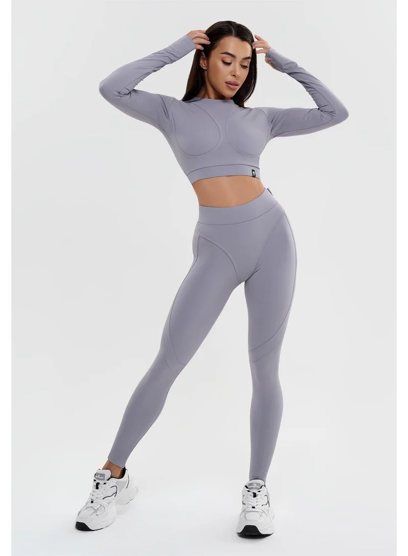Bona Fide Rashguard Extra Gray Rashguard Extra Crop Gym Top for Women for Women | Best Price UAE