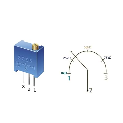 ElePak 3296W (50 Pcs) 12 Different Types of Trimmer Potentiometer Variable Resistor (100 ohm, 1000000 ohm ±10%) - Image 2