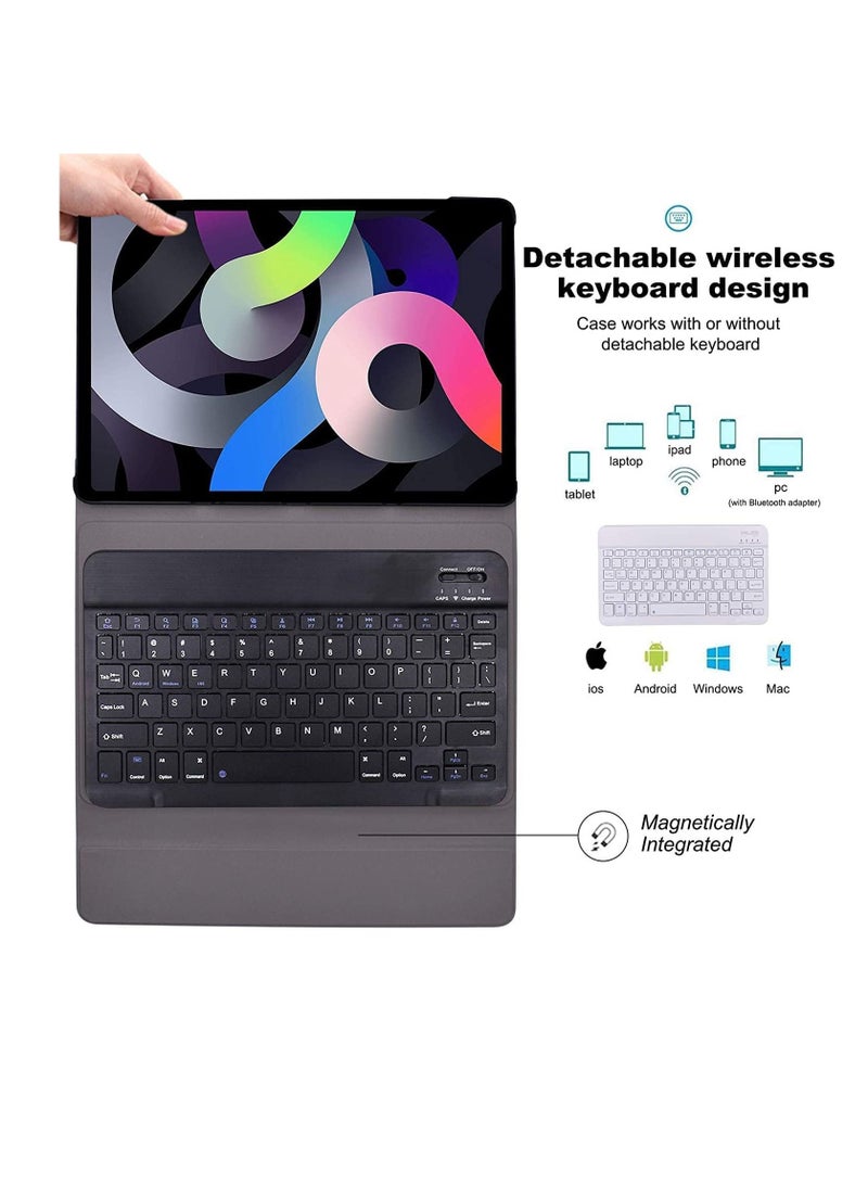 Ntech Keyboard Case For iPad 10.2 8th Generation 2020/7th Gen 2019/3rd Gen 2019, Wireless Magnetically Detachable Keyboard & Stand Folio Case Auto Sleep/Wake (Dark Blue) - Image 5