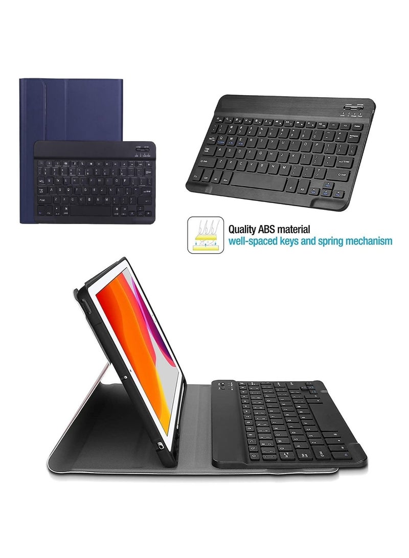 Ntech Keyboard Case For iPad 10.2 8th Generation 2020/7th Gen 2019/3rd Gen 2019, Wireless Magnetically Detachable Keyboard & Stand Folio Case Auto Sleep/Wake (Dark Blue) - Image 4
