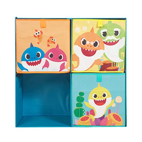 Idea Nuova Baby Shark Collapsible Soft Storage Cubby with 3 Collapsible Cubes - Image 2