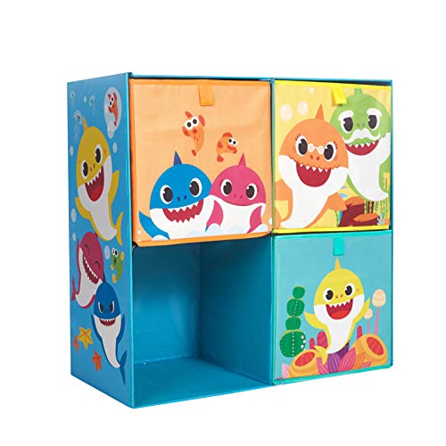 Idea Nuova Baby Shark Collapsible Soft Storage Cubby with 3 Collapsible Cubes - Image 1