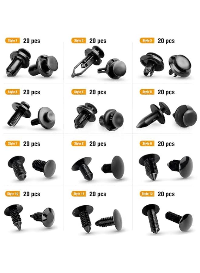 RYNX 240PCS per Retainer Cli Car Plastic Rivets Fasteners Push Retainer Kit Most ular Sizes Auto Push Pin Rivets Set Door Trim Panel Fender Cli for GM    Chrysler - Image 3