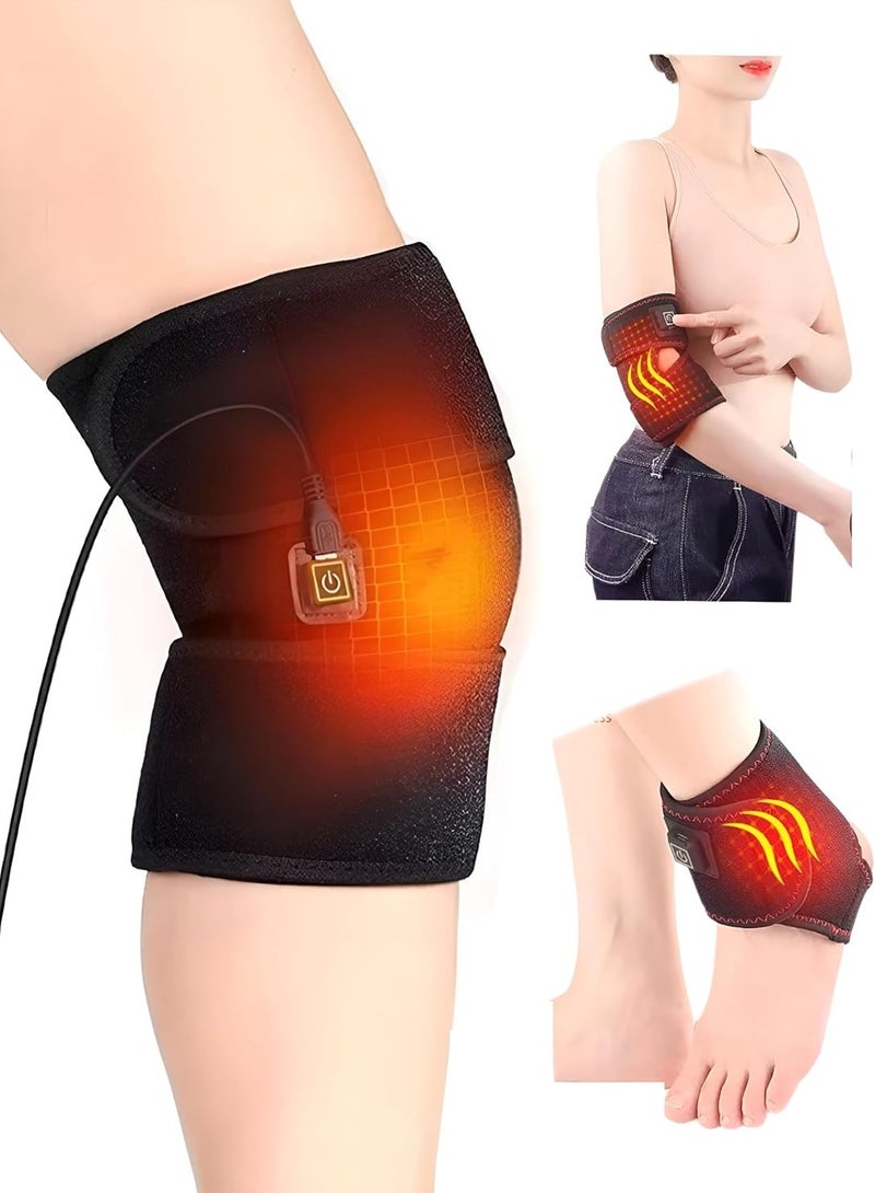 دعامة ركبة كهربائية حرارية بمنفذ USB مع تحكم في درجة الحرارة، علاج حراري لألم المفاصل - Image 2