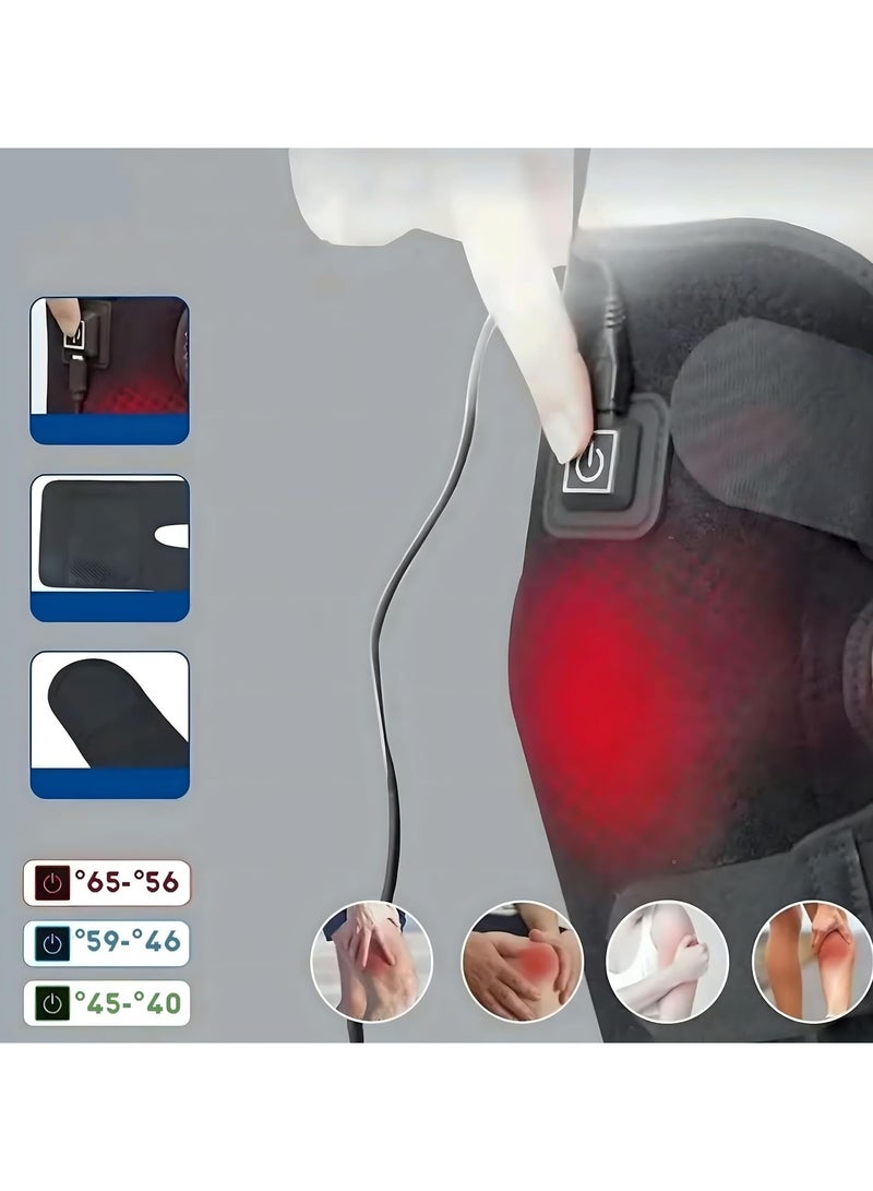 دعامة ركبة كهربائية حرارية بمنفذ USB مع تحكم في درجة الحرارة، علاج حراري لألم المفاصل - Image 4