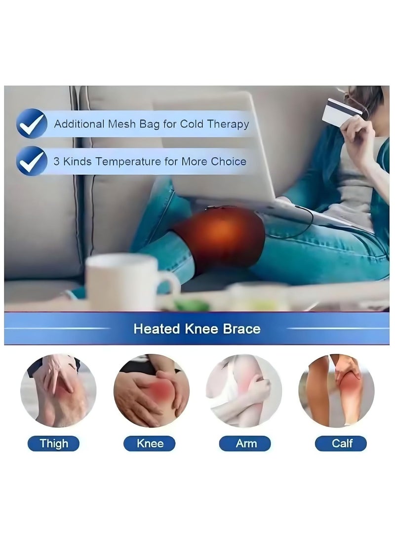 دعامة ركبة كهربائية حرارية بمنفذ USB مع تحكم في درجة الحرارة، علاج حراري لألم المفاصل - Image 5