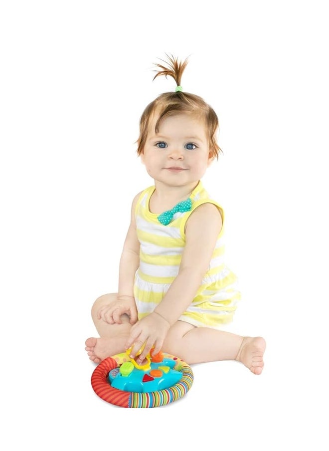 KiddoLab KiddoLab Steering Wheel Toy with Music,Lights,Sounds & Flip Up Mirror - Crib & Stroller Toys with Soft Fabric and Velcro Tap for Easy Attachment. Car Seat Toys for Babies and Toddlers. Ages 3 Months+  - Image 4