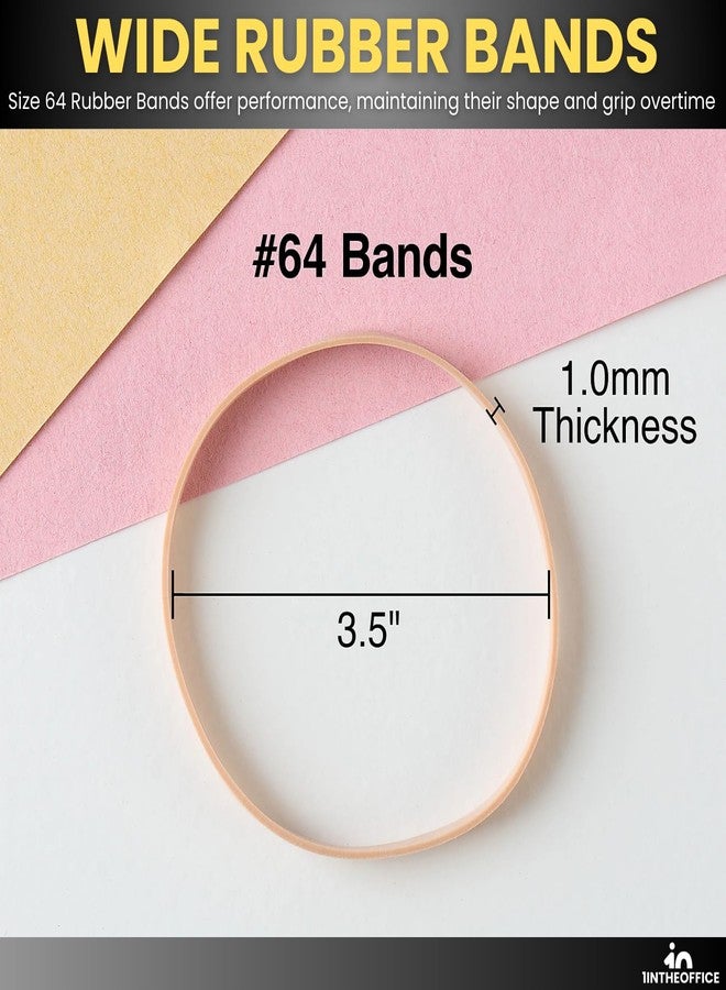 1InTheOffice Rubber Bands Size 64, Wide Rubber Bands, Thick Rubber Band Heavy Duty, Beige, 2 Pack - Image 5