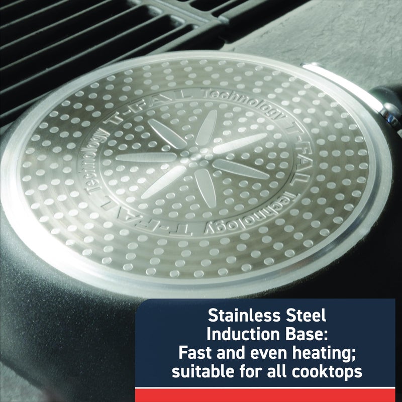 T-Fal Experience Non Stick Fry Pan w/Lid 10 Inch, Induction, Oven Broiler Safe 400F, Compatible with All Cooktops, Cookware, Deep Frying Pan, Cooking Skillet, Pots and Pans, Dishwasher Safe, Black - Image 5