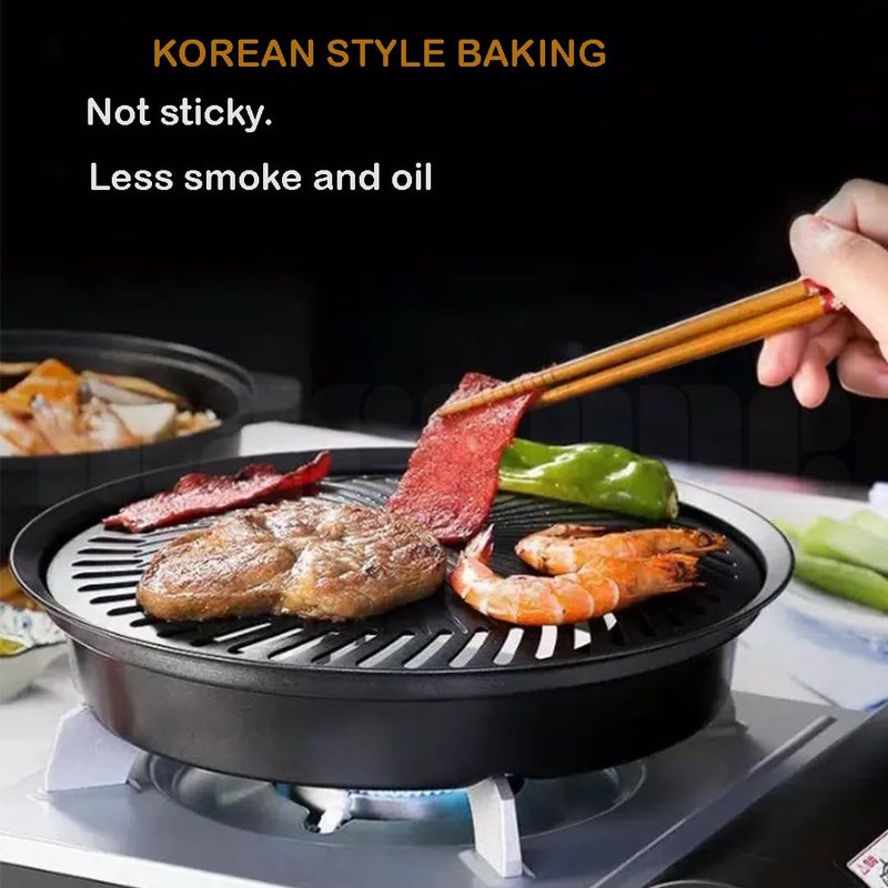 Marrone Marron Aluminum Non Stick BBQ Gas on Grill Baking Tray Smokeless Barbecue Home Tandoor Cook Tool Electric Gas Grill Stove for Meat Corrosion - Image 3