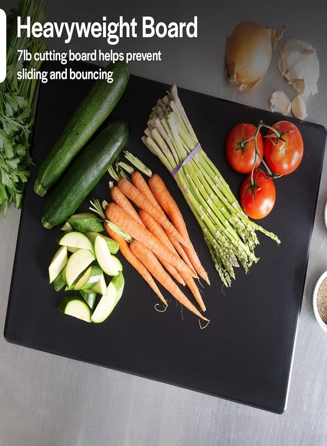 Thirteen Chefs Extra Large 24 x 18 Black Cutting Board, 0.5 Inch Thick HDPP, NSF Certified for Food Service and Professional Kitchens - Image 4