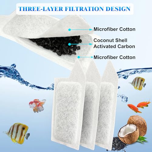 ShuRex 12 Pack Replacement Small Size Cartridges for Tetra Whisper Small Fish Tanks Filter Refilled Filter Cartridges S Size for Aquarium Kits 310 Gallons - Image 3