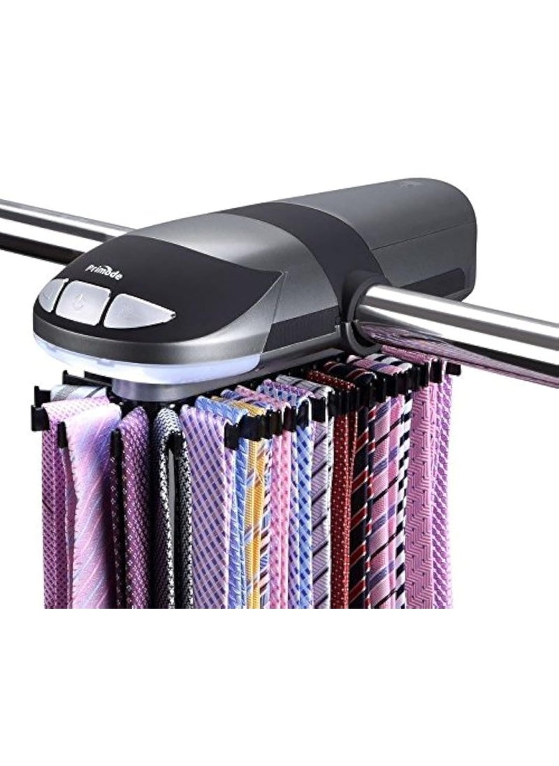 Primode Primode Motorized Tie Rack Stores Up to 50 Ties Closet Organizer Holds  Displays Up to 50 Ties Or Belts Rotation Operates with Batteries Great Gift Idea for Fathers Day 