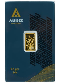 AURIZ MINTING Rizan Jewellery - Auriz Minting 2.5Gm 24K Gold Bar Banyan Tree Design  - Image 1