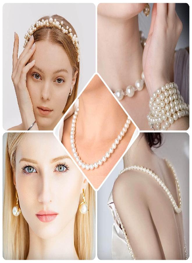 anezus Pearl Beads for Craft, 200pcs Ivory Faux Fake Pearls, 12 MM Sew on Pearl Beads with Holes for Jewelry Making, Bracelets, Necklaces, Hairs, Crafts, Decoration and Vase Filler - Image 1