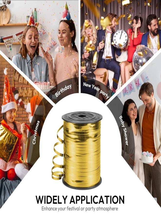 HimBen 500 Yards Curling Ribbon for Gift Wrapping, 3/16" Balloon String for Christmas Valentine Birthday Wedding Party Festival Decoration, Crafts, Flower Bouquet(Metallic Gold) - Image 3