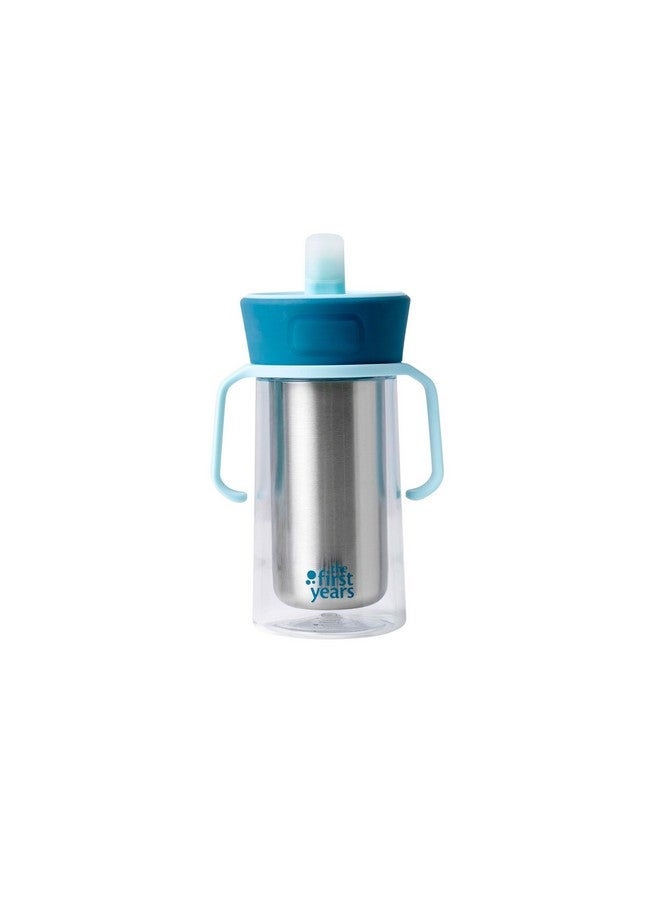 The First Years CoolCore Insulated Toddler Straw Cup - Transitional Toddler Trainer Cup Converts to Water Bottle with Spill Proof Lid - 8 Ounces - Ages 12 Months and Up - Image 1