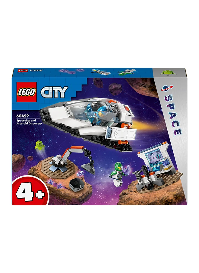 ليغو 60429 City Spaceship and Asteroid Discovery Toy Building Set for Kids Aged 4 Plus, Gift for Boys and Girls Who Love Pretend Play, Includes 2 Space Crew Minifigures and an Alien Figure