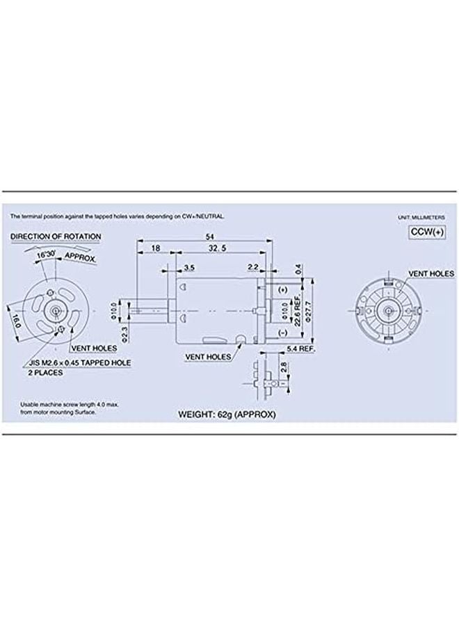 Power Science RS365PH Carbon Brush DC Motor 14 Teeth 3V 48V High Speed Gear Motor - Image 5