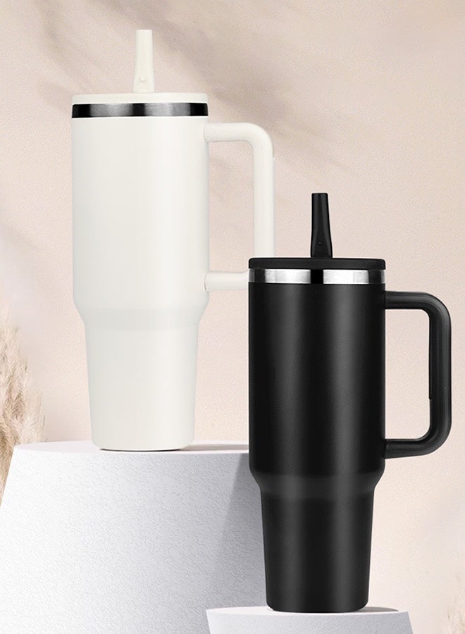 40 oz Water Bottle with Handle and Flip Straw - Fits in Cup Holder, Leak Resistant 40oz Tumbler Leak Proof Insulated Stainless Steel  - Image 4