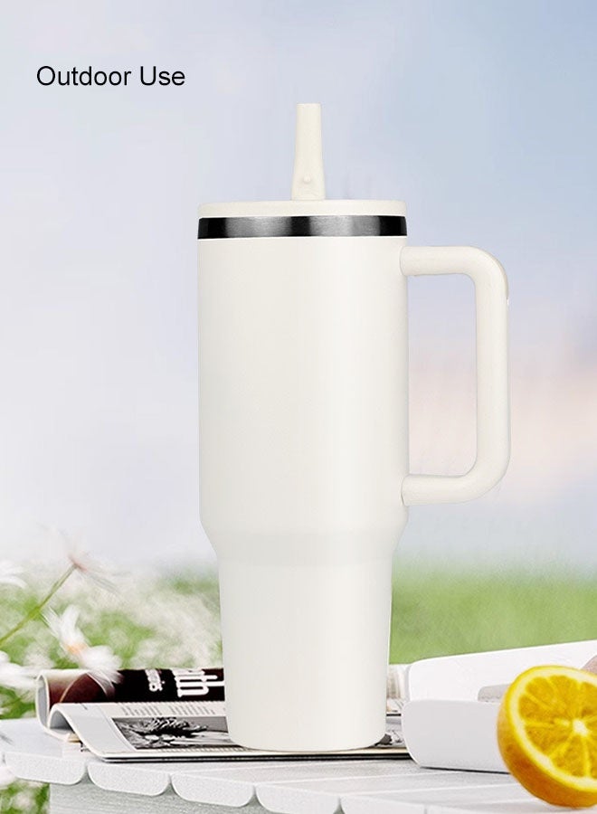 40 oz Water Bottle with Handle and Flip Straw - Fits in Cup Holder, Leak Resistant 40oz Tumbler Leak Proof Insulated Stainless Steel  - Image 5