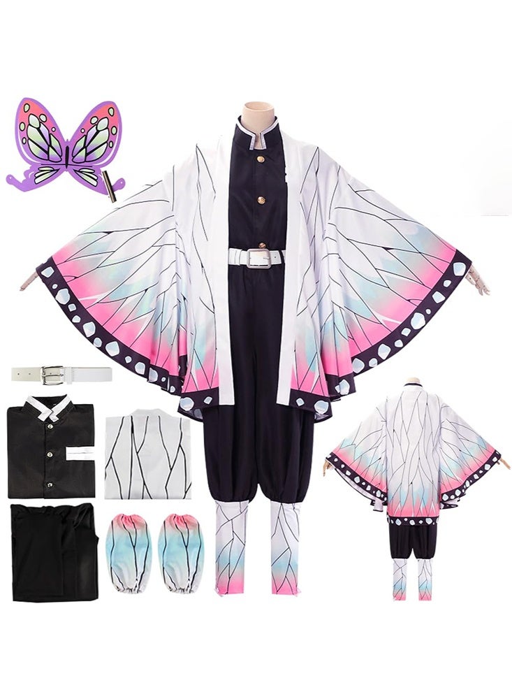 Demon Slayer Costume Kochou Shinobu Cloak Cosplay Halloween Costume Uniform Outfit Set - Image 1