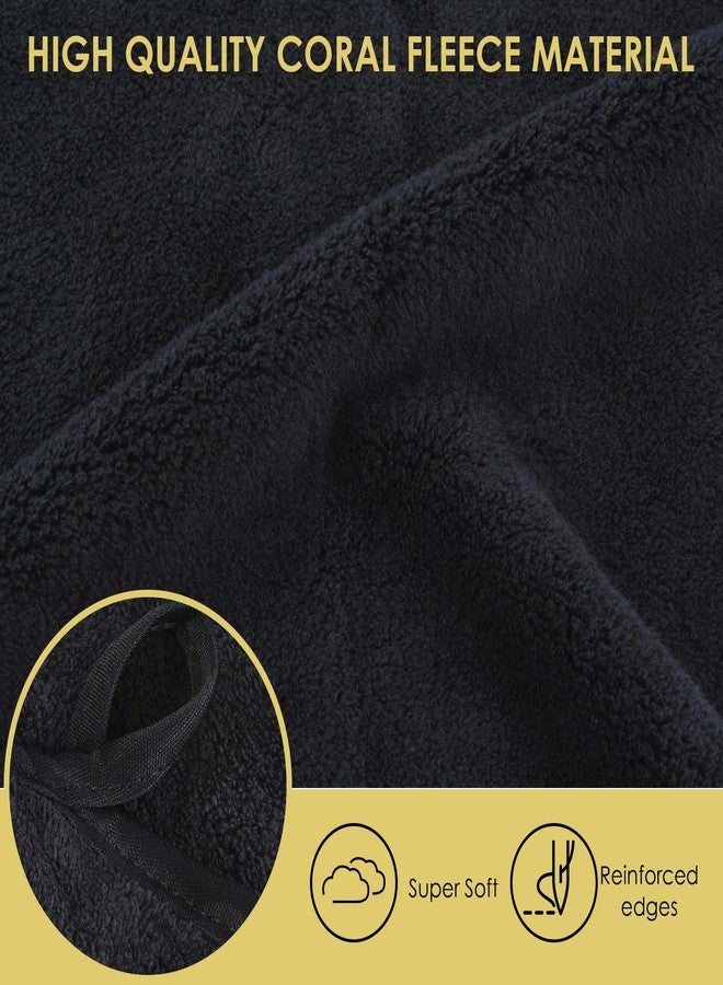 VIVOTE Hand Towel Set, Super Soft Absorbent Microfibre Hand Towels, Black, 2 Pack, 30 x 50cm - Image 3