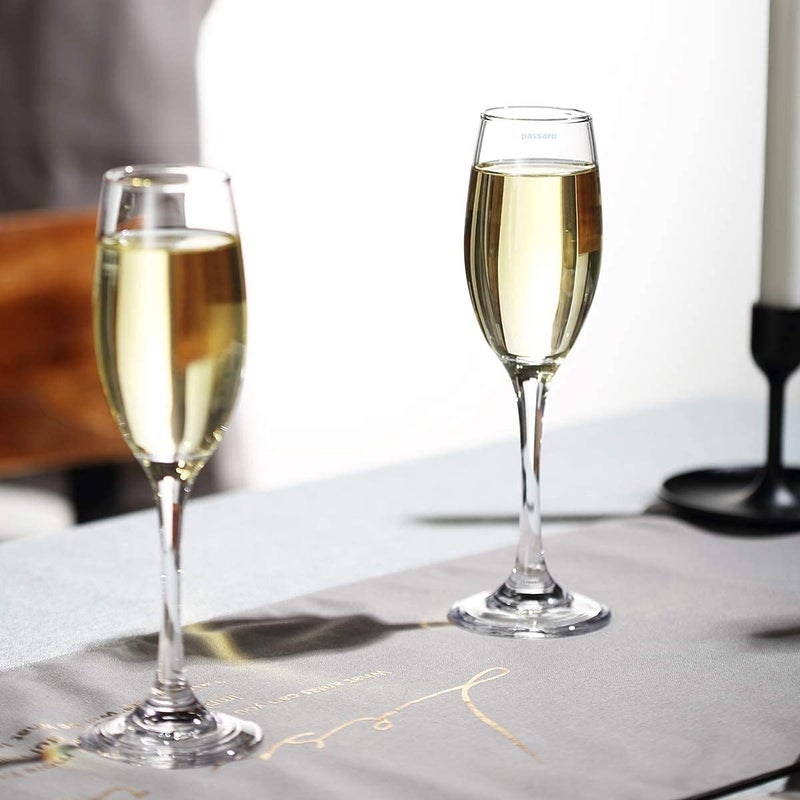 Passaro Glass Champagne Flute Wine Glass 2 Pieces Transparent 200 ml - Image 5