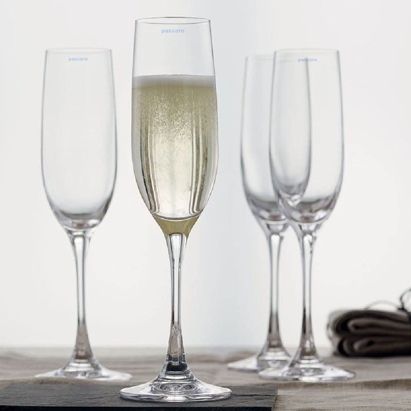 Passaro Glass Champagne Flute Wine Glass 2 Pieces Transparent 200 ml - Image 1