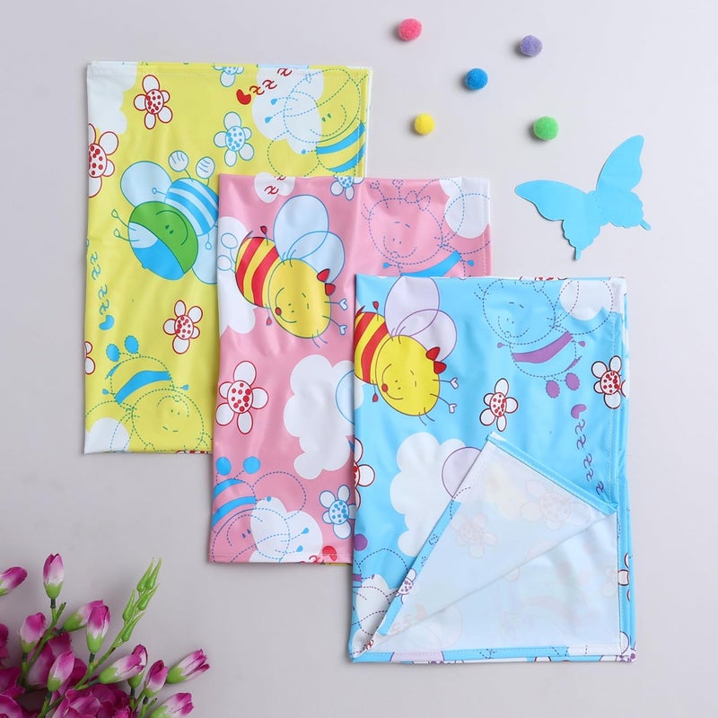 Hooper Water Proof Bed Protector for Baby Urine - Plastic Sheet for Bed Wetting -Thin, Soft, Easy to Fold & Carry, Large Size, Pack of 3, Assorted Trendy Prints, Design1 - Image 3