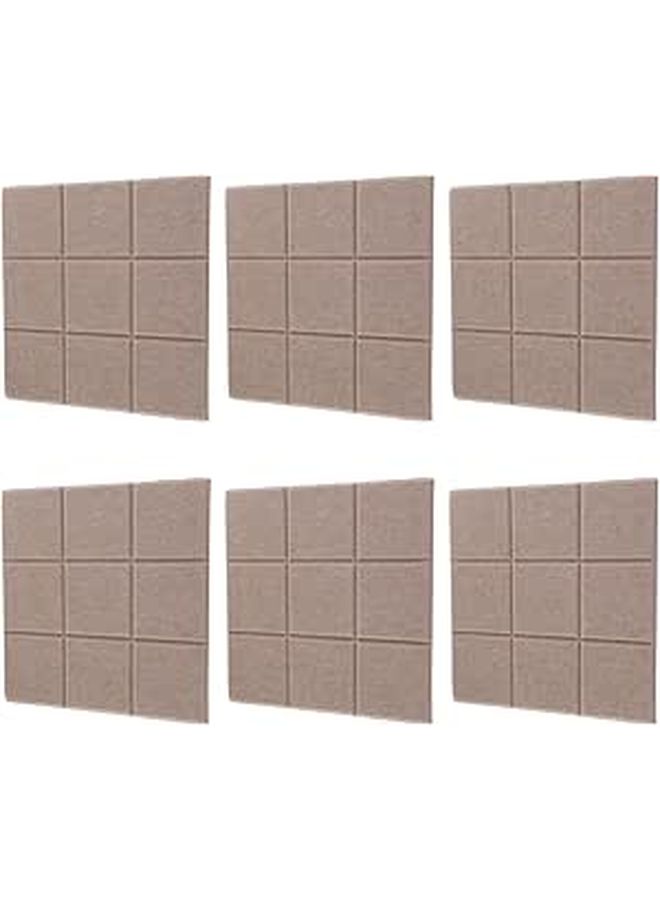 Self-Adhesive Felt Board Tiles 6 Pack Deep Camel 30x30cm Wall Memo Display - Image 1