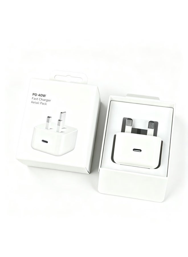 USB-C Fast Power Adapter, 40W-60W Dynamic Charger with Dual-Chip Control - Image 1