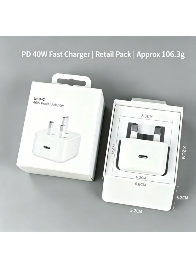 USB-C Fast Power Adapter, 40W-60W Dynamic Charger with Dual-Chip Control - Image 5