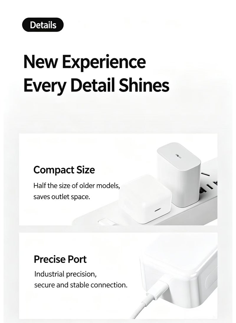 USB-C Fast Power Adapter, 40W-60W Dynamic Charger with Dual-Chip Control - Image 3