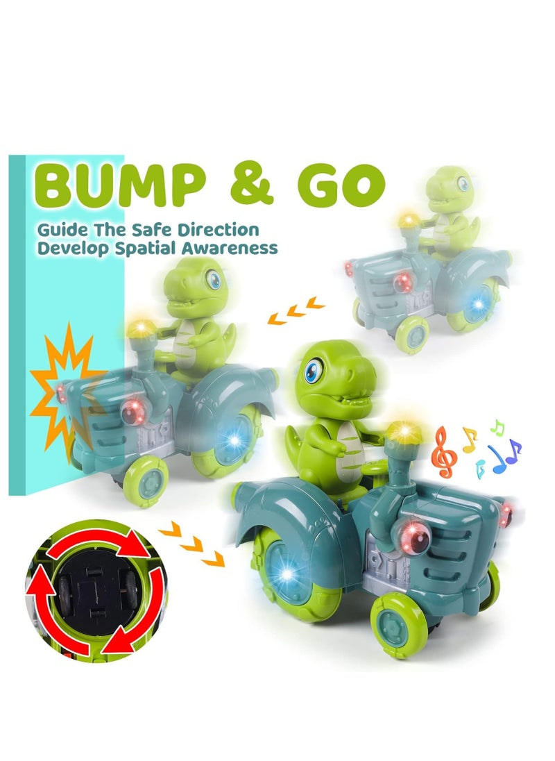BAYBEE Baybee Wiggling Electric Bump & Go Dinosaur Musical Toys for Kids, Baby Crawling Interactive Toy with 360 Rotation, Music & Rings Bump & Go Early Learning Musical Toys for Kids 2+ Years Multicolor  - Image 2