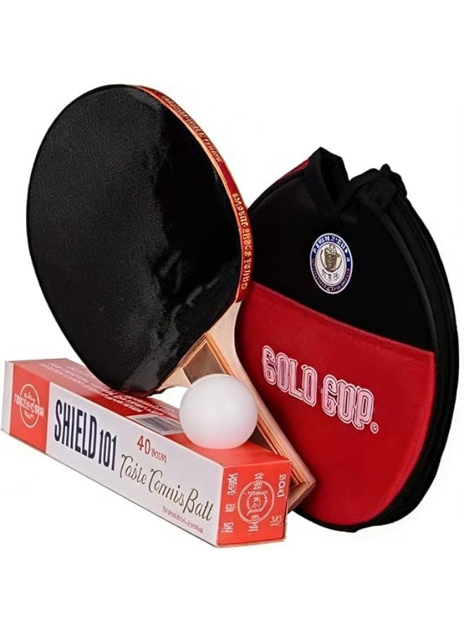 Generic Professional Table Tennis Bat with 6 Ping Pong Balls and Bag (Multicolor) 