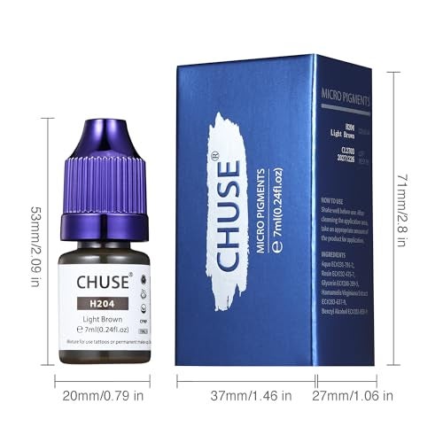 CHUSE PMU Hybrid Liquid Eyebrow Pigments 0.24oz/7ml (H204 Light Brown) - Image 3