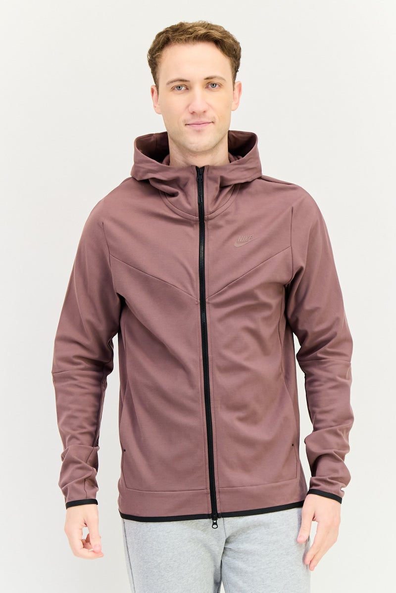 Nike هودي طويل الأكمام بزيب كامل للرجال، موف - Image 1