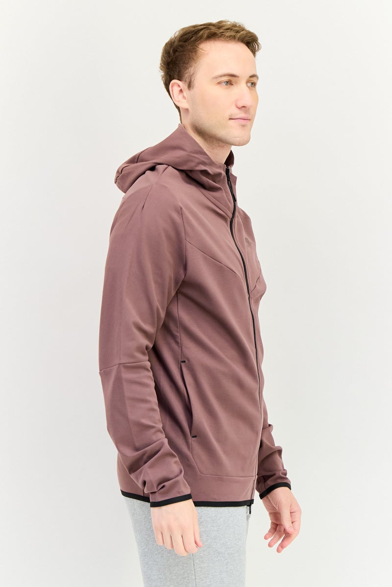 Nike هودي طويل الأكمام بزيب كامل للرجال، موف - Image 4