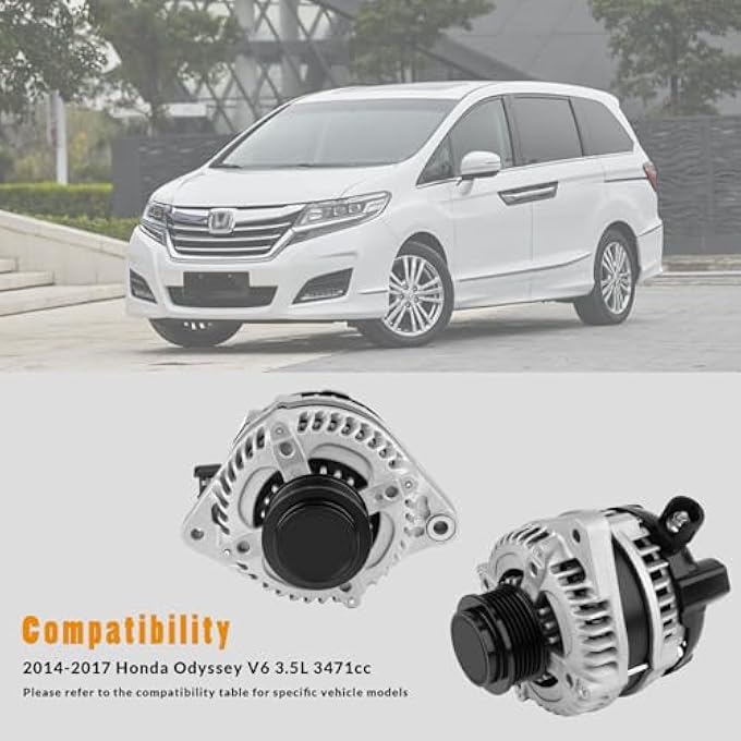 Ricmjend مولد 12 فولت 130 أمبير متوافق مع هوندا أوديسي V6 3.5L 2014-2017 يستبدل 31100-RV0-A11 11775 104211-8520 - Image 3