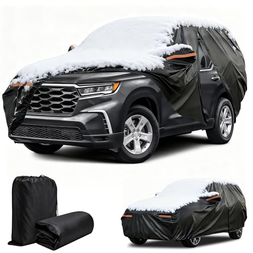 JAOGAUS Winter Car Cover for Honda Pilot 2003-2025, Heavy Duty SUV Full Car Cover Waterproof All Weather Outdoor for Hail Snow Ice Rain Sun UV Dust Protector, with Driver Side Zipper & Reflective Strips - Image 1