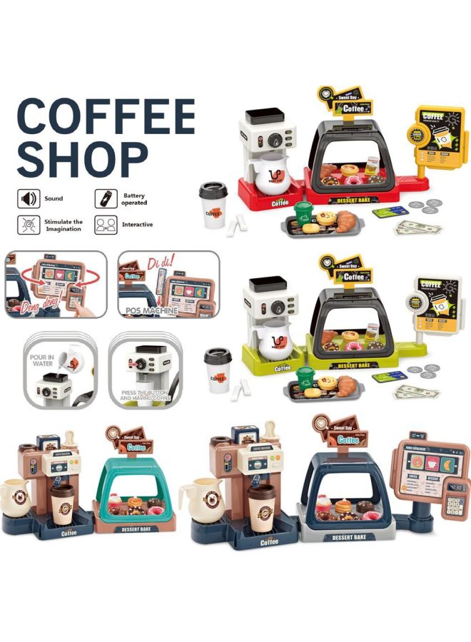 Children's Toy Simulation Mini Coffee Machine With Sound And Light Water Toy With Candy Dessert Cash Register Toy-Color:668-142 Three-in-one Green And Black 【manual Water Output With Light And Sound - Image 2