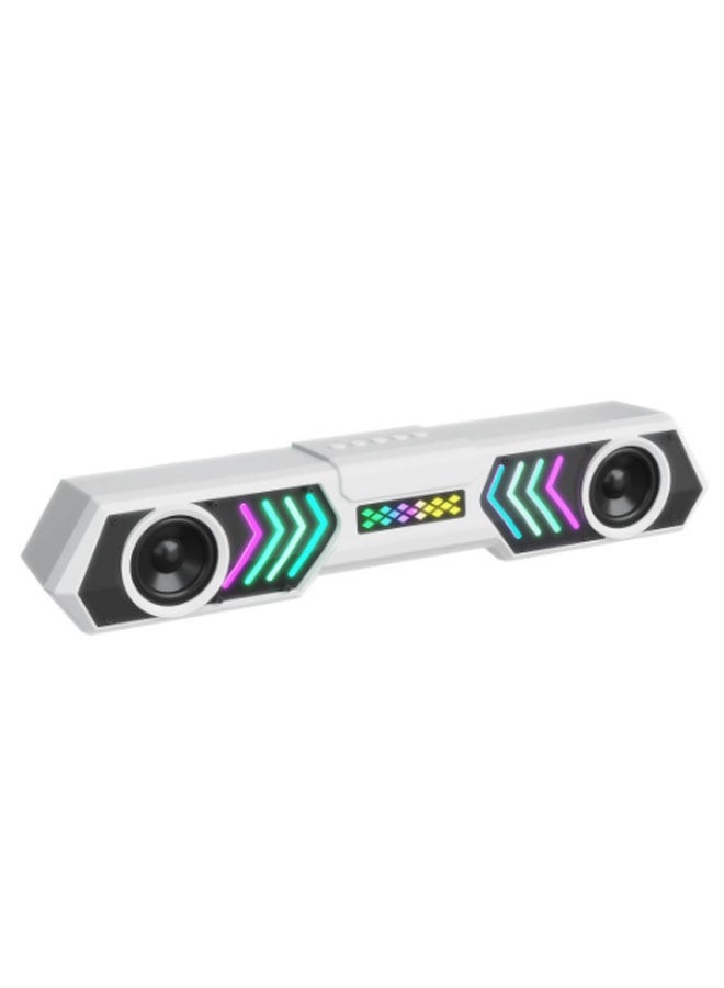 نيوترل مكبر صوت بلوتوث V11 PRO Mecha Echo Wall للألعاب يتميز بإضاءة RGB مبهرة وإمكانية تشغيل الموسيقى والرد على المكالمات. مثالي لجلسات الألعاب وحفلات أعياد الميلاد والتجمعات الخارجية واستراحات التأمل والمزيد. (أبيض) - Image 1