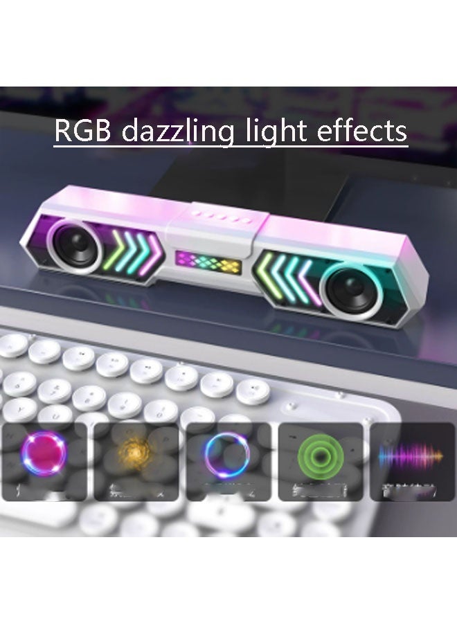 نيوترل مكبر صوت بلوتوث V11 PRO Mecha Echo Wall للألعاب يتميز بإضاءة RGB مبهرة وإمكانية تشغيل الموسيقى والرد على المكالمات. مثالي لجلسات الألعاب وحفلات أعياد الميلاد والتجمعات الخارجية واستراحات التأمل والمزيد. (أبيض) - Image 3