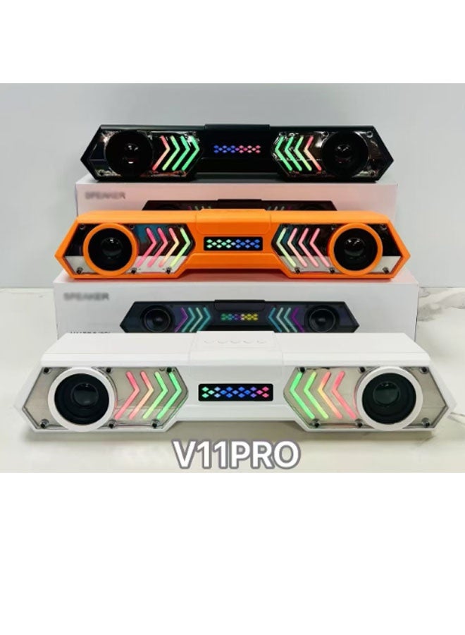 نيوترل مكبر صوت بلوتوث V11 PRO Mecha Echo Wall للألعاب يتميز بإضاءة RGB مبهرة وإمكانية تشغيل الموسيقى والرد على المكالمات. مثالي لجلسات الألعاب وحفلات أعياد الميلاد والتجمعات الخارجية واستراحات التأمل والمزيد. (أبيض) - Image 4