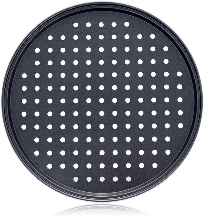 Destinymd Pizza Pan With Holes, 2 Pack Carbon Steel Perforated Non-Stick Tray Tool Crispy 12inch Round for Home Kitchen - Image 5