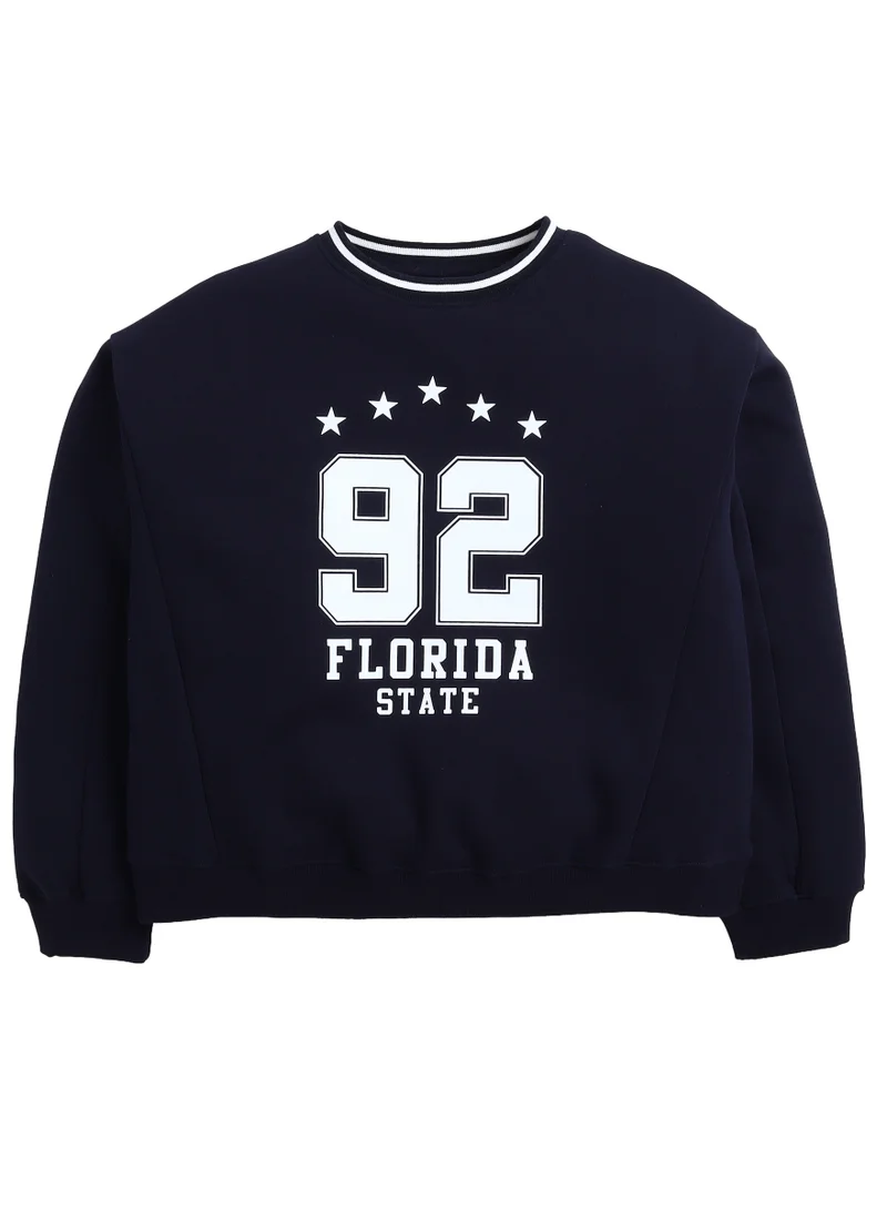 victor and jane “Florida State 92” Contrast Rib Pullover Sweatshirt – 100% Cotton Fleece