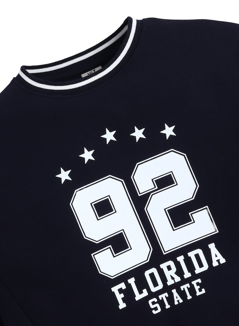 victor and jane “Florida State 92” Contrast Rib Pullover Sweatshirt – 100% Cotton Fleece - Image 3